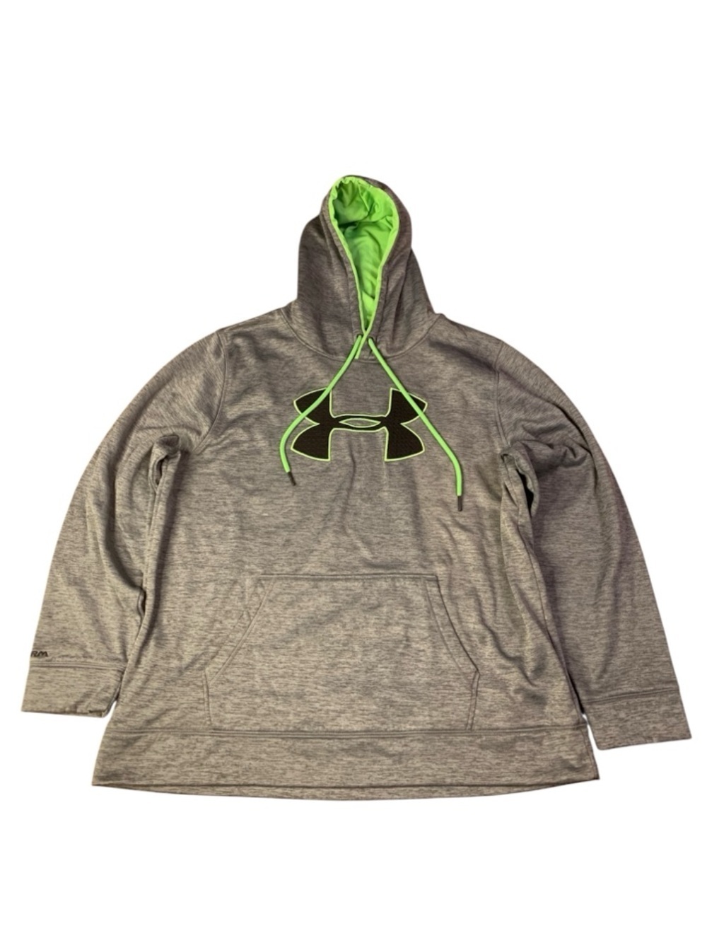 Under Armour Storm Hoodie 2XL Loose Fit Grey Neon Green